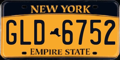 NY license plate GLD6752