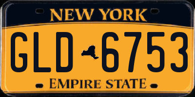 NY license plate GLD6753