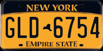 NY license plate GLD6754