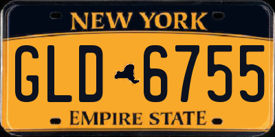 NY license plate GLD6755