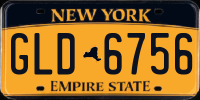 NY license plate GLD6756