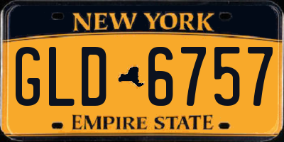 NY license plate GLD6757