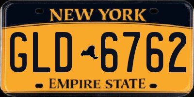 NY license plate GLD6762