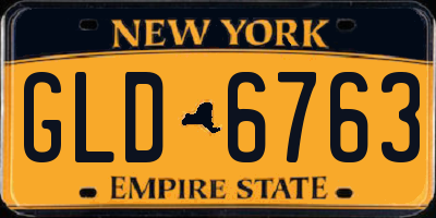 NY license plate GLD6763