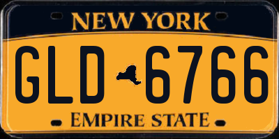NY license plate GLD6766