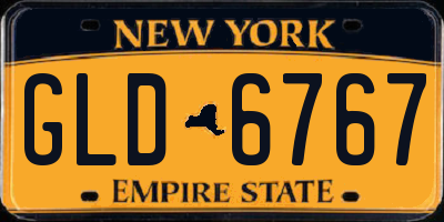 NY license plate GLD6767