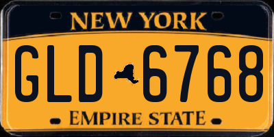 NY license plate GLD6768