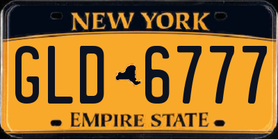 NY license plate GLD6777