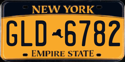 NY license plate GLD6782