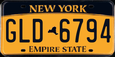 NY license plate GLD6794
