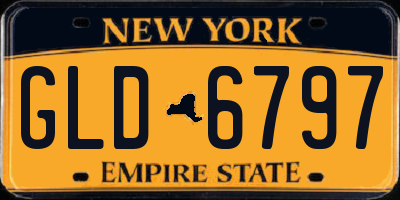 NY license plate GLD6797
