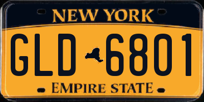 NY license plate GLD6801