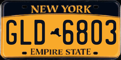 NY license plate GLD6803