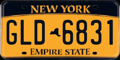 NY license plate GLD6831