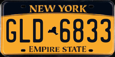 NY license plate GLD6833
