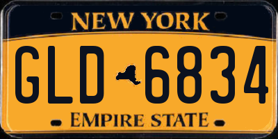 NY license plate GLD6834
