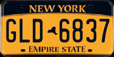 NY license plate GLD6837