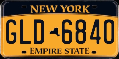 NY license plate GLD6840