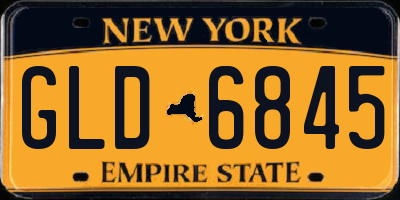 NY license plate GLD6845