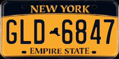 NY license plate GLD6847