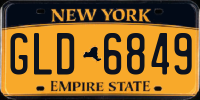 NY license plate GLD6849