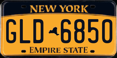 NY license plate GLD6850