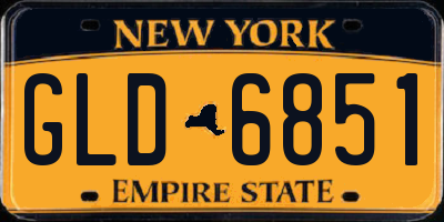 NY license plate GLD6851