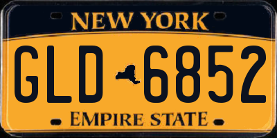 NY license plate GLD6852