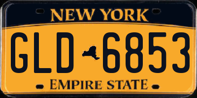 NY license plate GLD6853