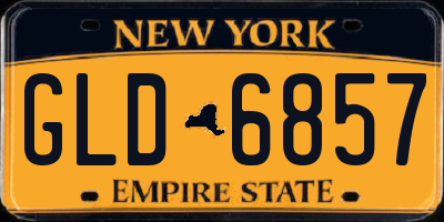 NY license plate GLD6857