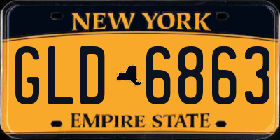 NY license plate GLD6863