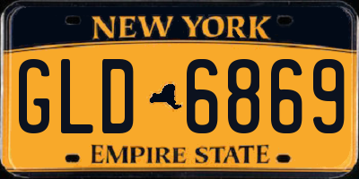 NY license plate GLD6869
