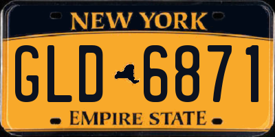 NY license plate GLD6871