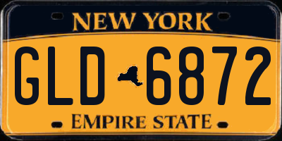 NY license plate GLD6872