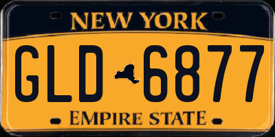 NY license plate GLD6877