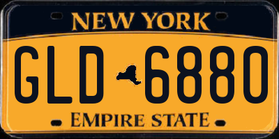 NY license plate GLD6880