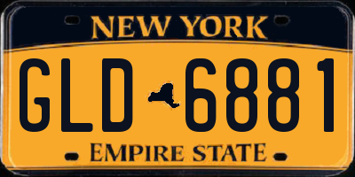 NY license plate GLD6881