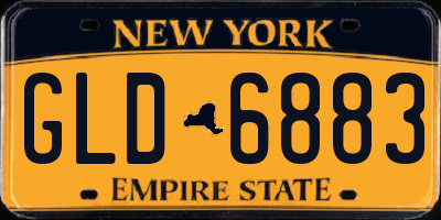 NY license plate GLD6883