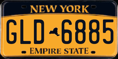 NY license plate GLD6885