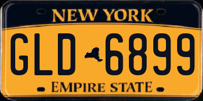 NY license plate GLD6899