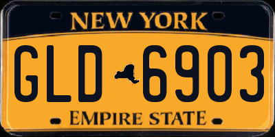 NY license plate GLD6903
