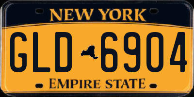 NY license plate GLD6904