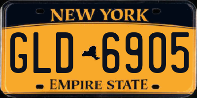 NY license plate GLD6905