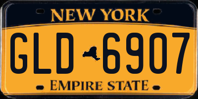 NY license plate GLD6907