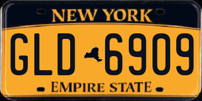 NY license plate GLD6909
