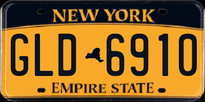 NY license plate GLD6910