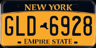 NY license plate GLD6928