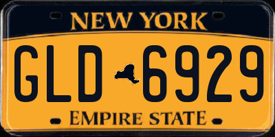 NY license plate GLD6929
