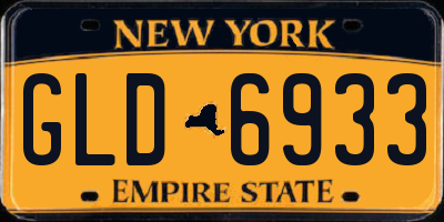 NY license plate GLD6933