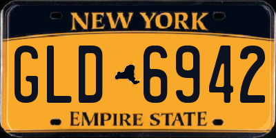 NY license plate GLD6942